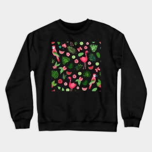 Pink Flamingo Pattern Crewneck Sweatshirt